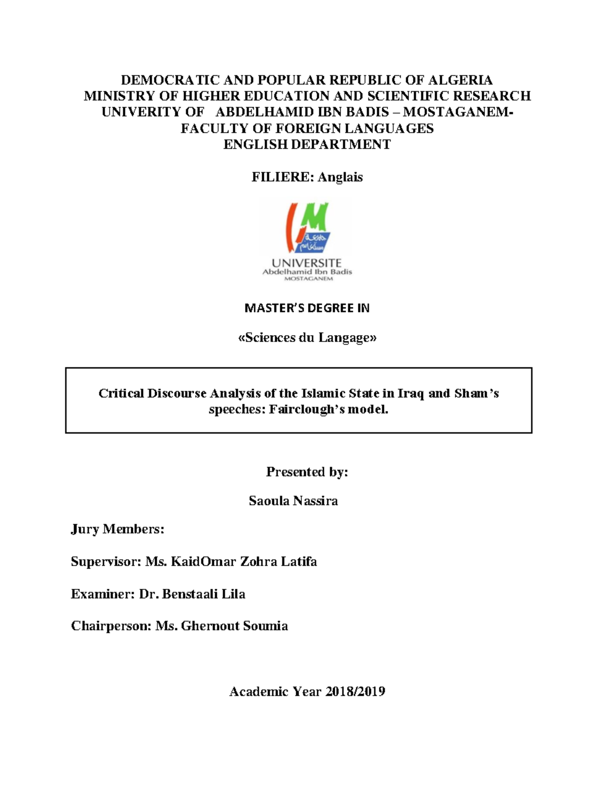 Critical Discourse Analysis of the Islamic State in Iraq and Sham’s ...