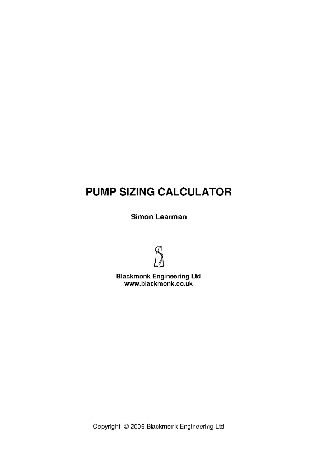 Pump sizing calculator guide PUMP SIZING CALCULATOR Simon Learman