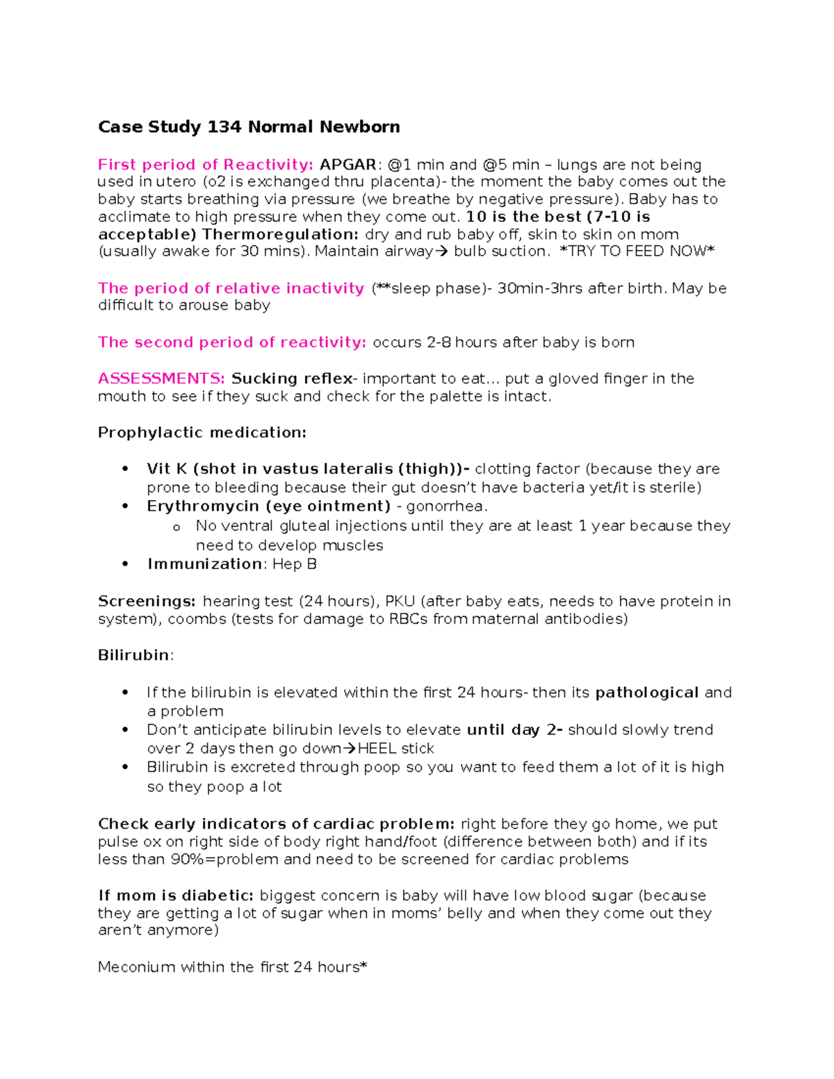 newborn case study for nursing students