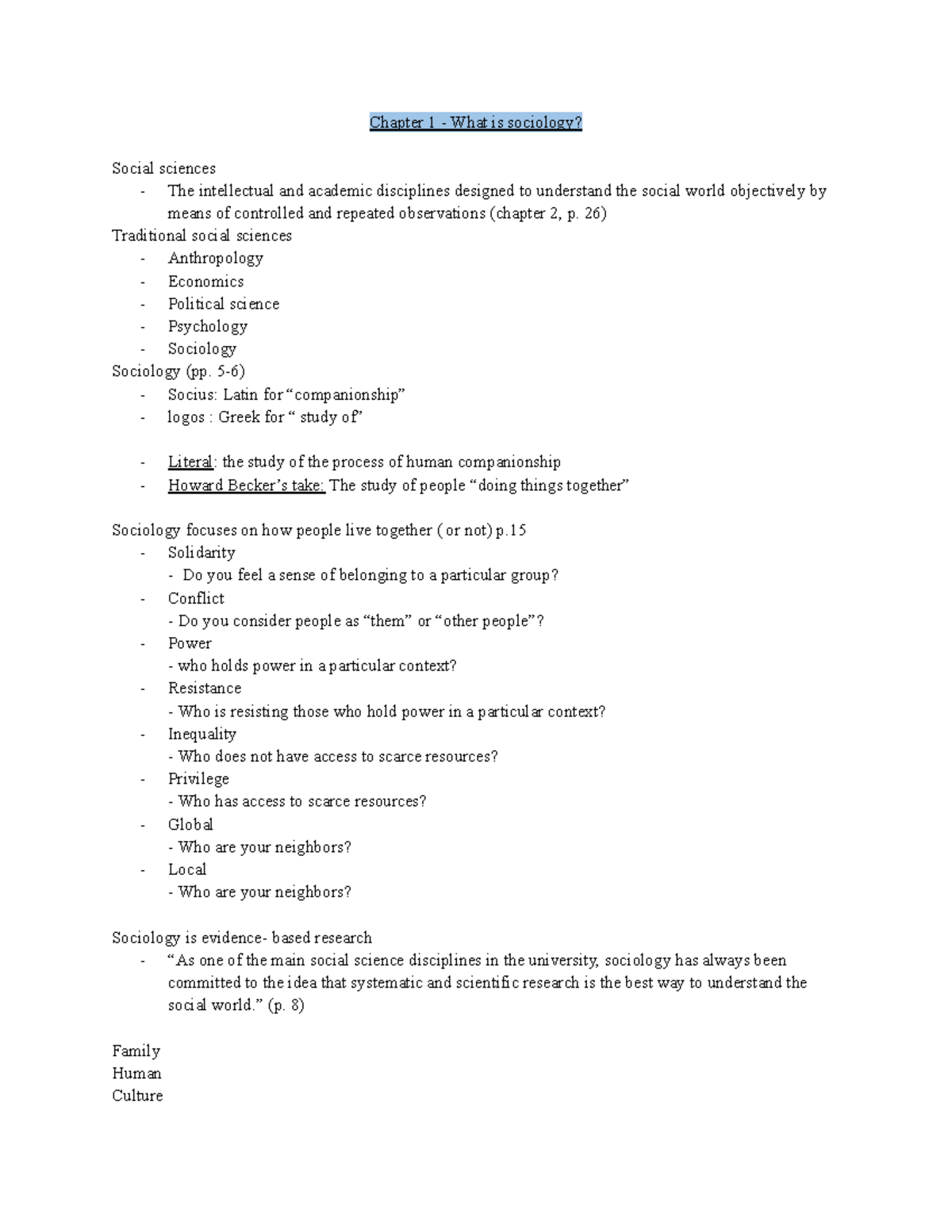 Sociology Module 1 ( Chapter 1-3) - Chapter 1 - What is sociology ...