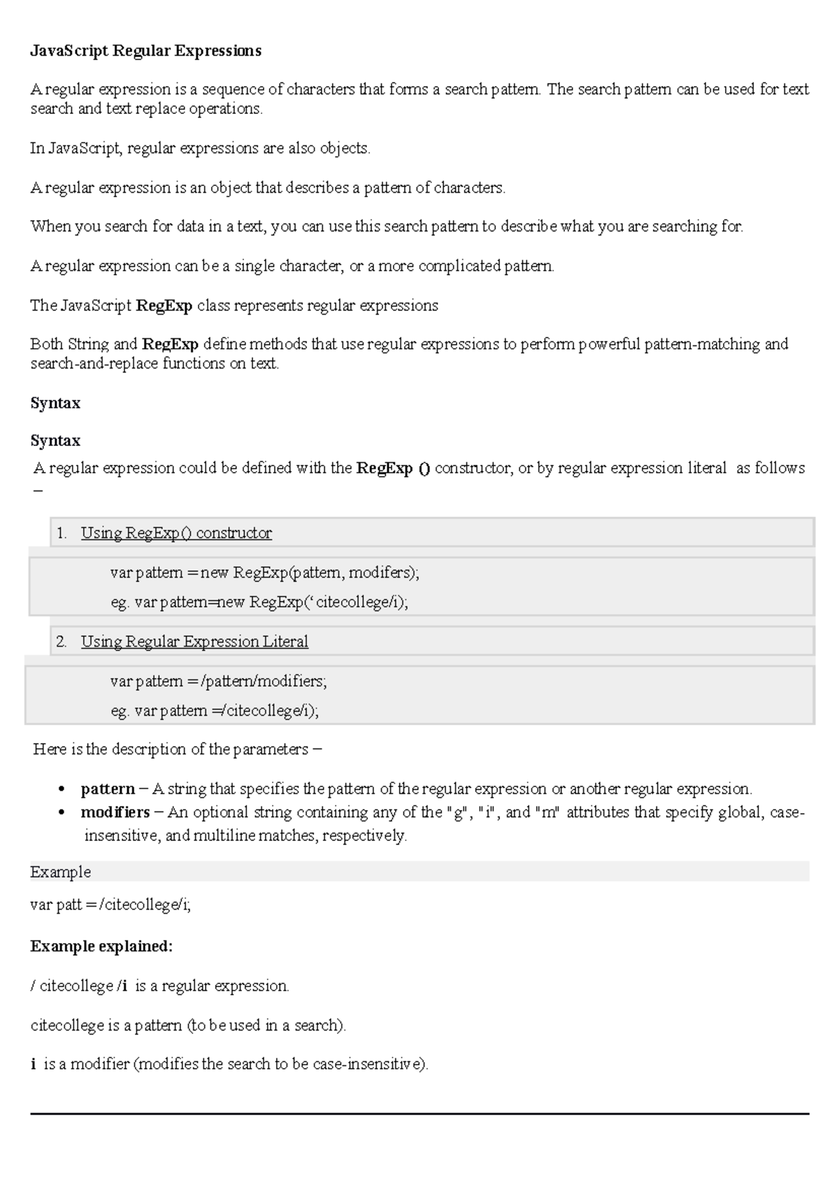 4. Regular Expression - JavaScript Regular Expressions A regular ... image.