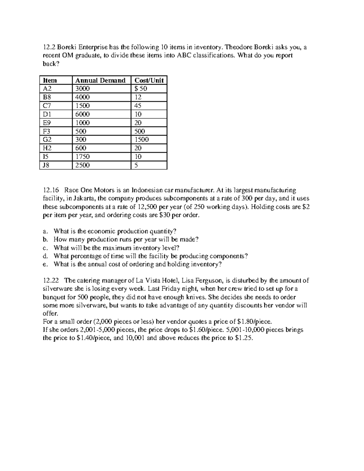 Practical - Inventory questions and answers - 12 Boreki Enterprise has ...