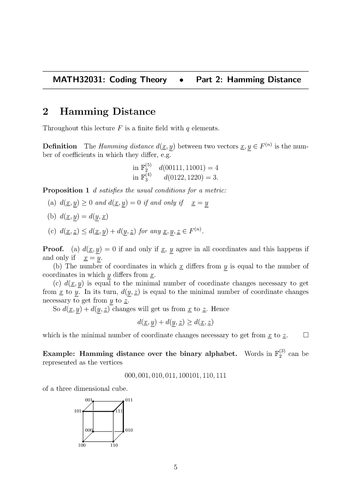 Part2 Hamming Code Hamming Distance Studocu