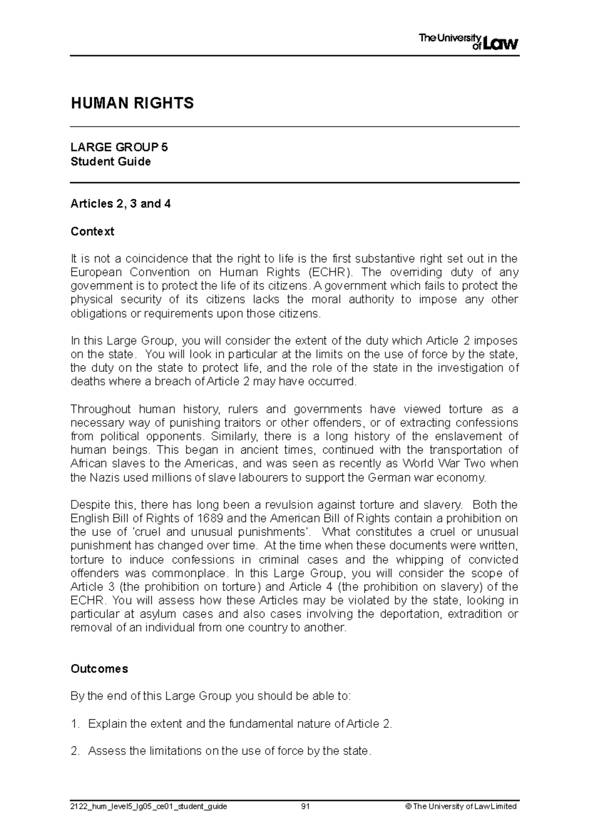 HRL5LG5 - Large Group 5 Notes - HUMAN RIGHTS LARGE GROUP 5 Student ...