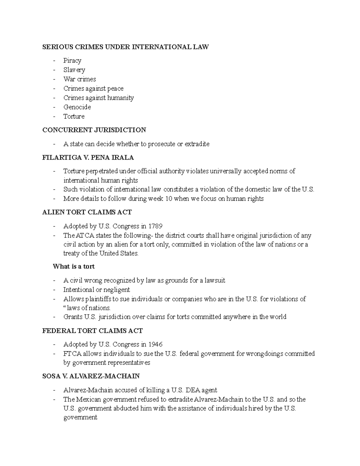 PCS 308 International Sources Notes 5 - SERIOUS CRIMES UNDER ...