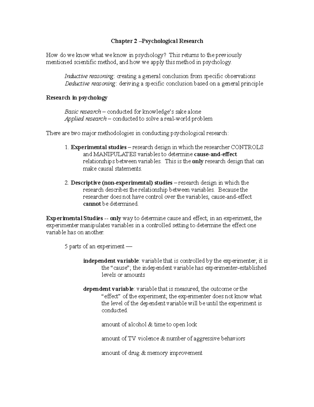 chapter 2 psychological research methods and statistics answers