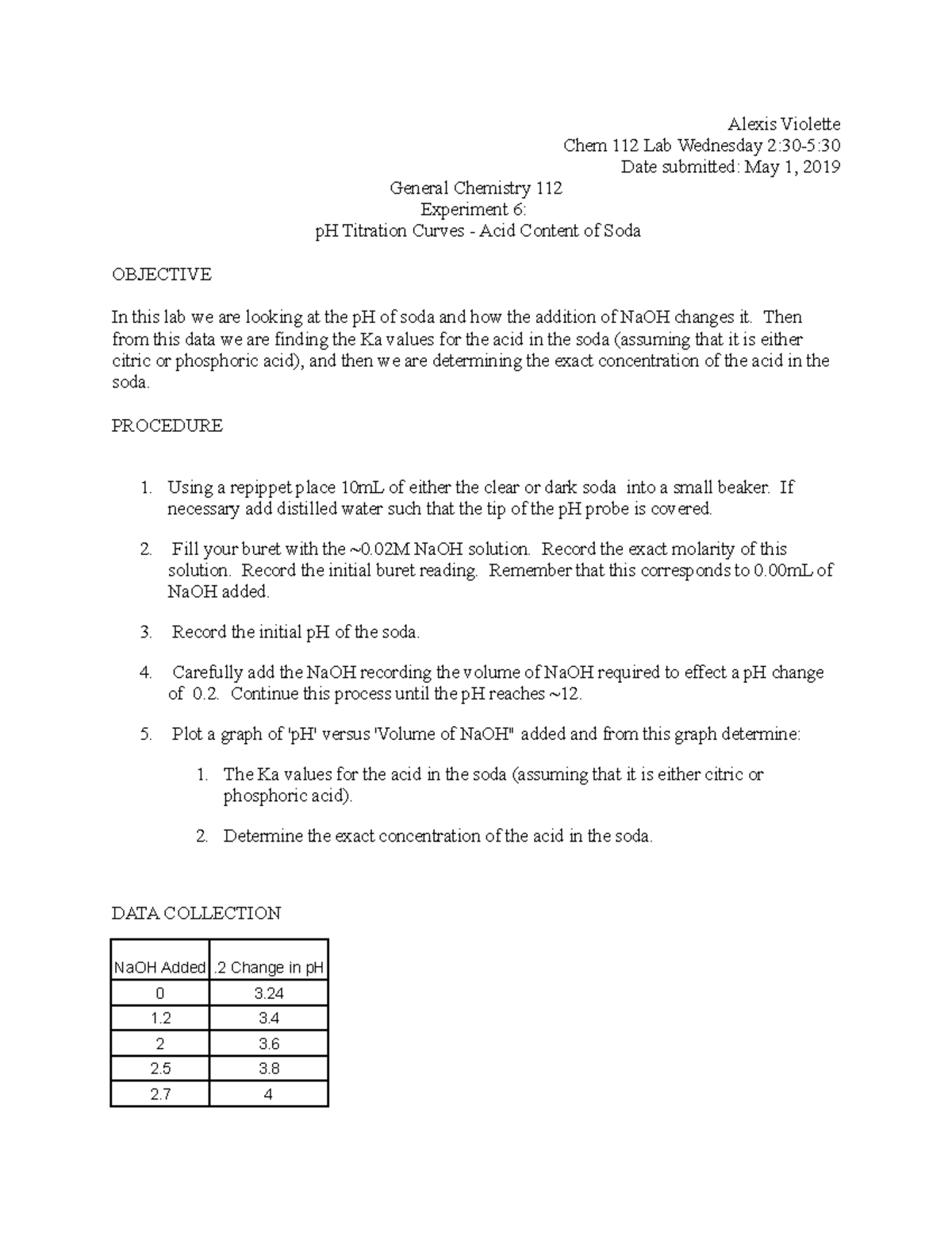 Chm lab report 6 - Hdhdhd - chemica stuctwus- H Zwutte Lon of