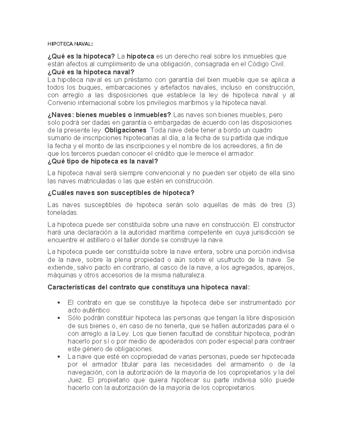 Hipoteca Naval Hipoteca Naval ¿qué Es La Hipoteca La Hipoteca Es Un Derecho Real Sobre Los 2151