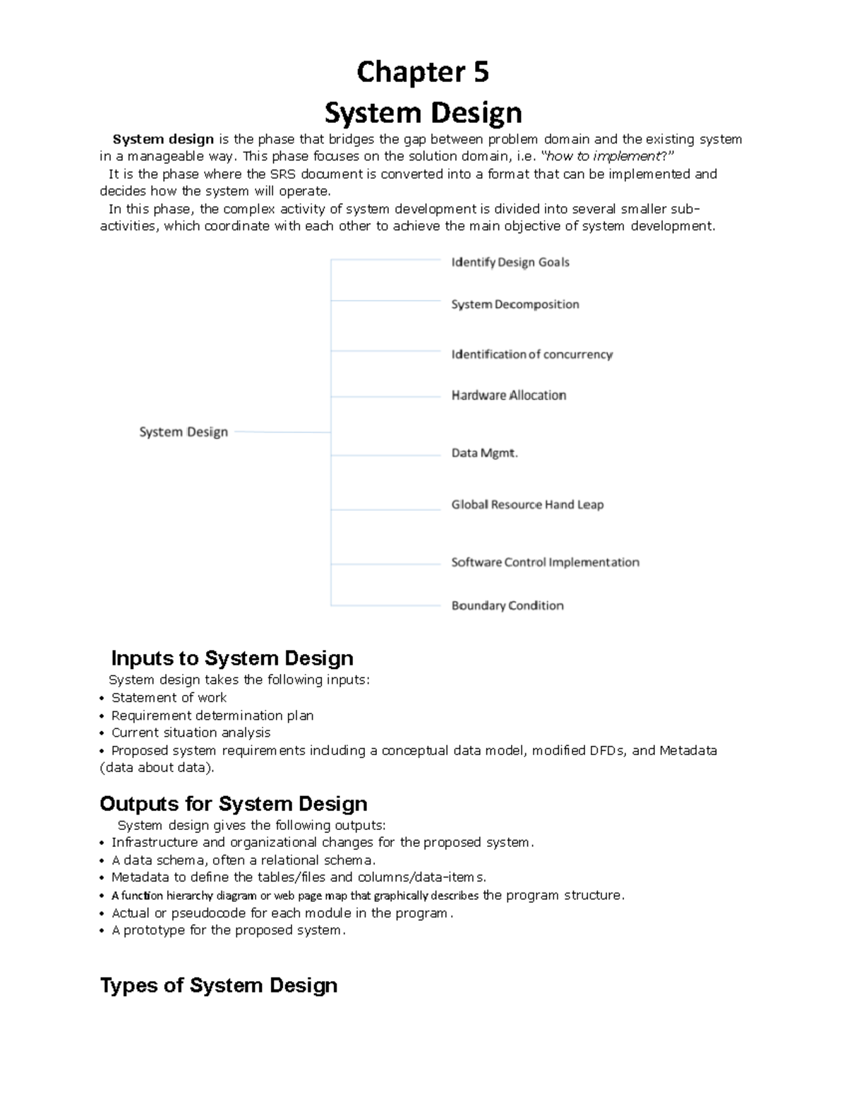 Chap 5 System Design - Chapter 5 System Design System Design Is The ...