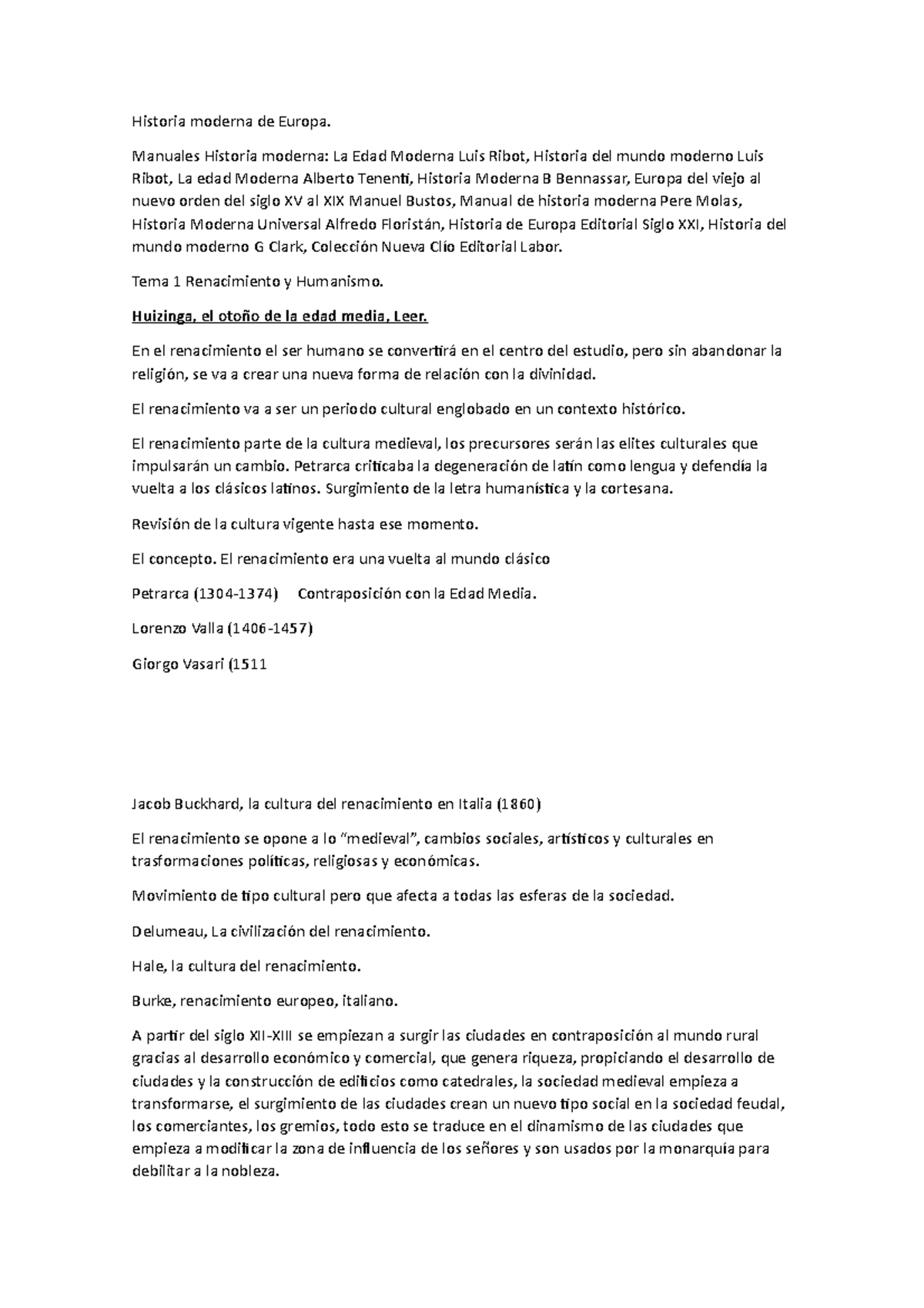 Tema 1^ - Apuntes de la clase de Irigoyen - Historia moderna de Europa ...