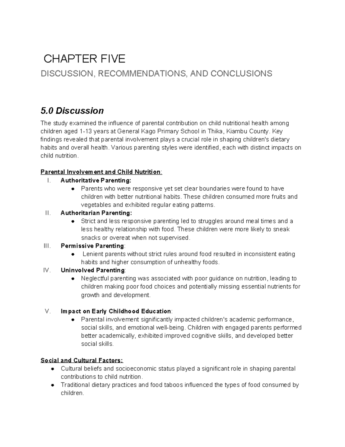 Chapter 5 research methodology - CHAPTER FIVE DISCUSSION ...
