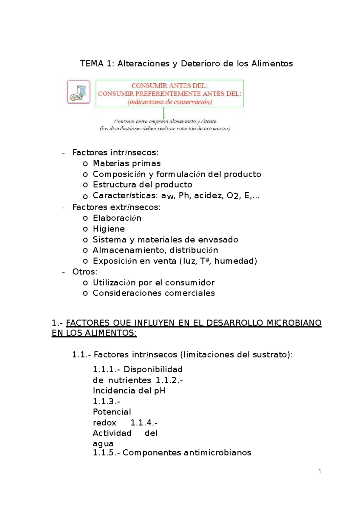 TEMA 1 tecno TEMA 1 Alteraciones y Deterioro de los Alimentos - TEMA 1 ...