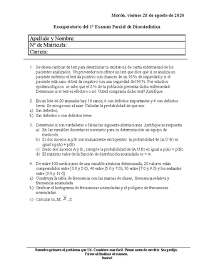 Ejemplos Ejercicios Binomial - Bioestadística - Studocu