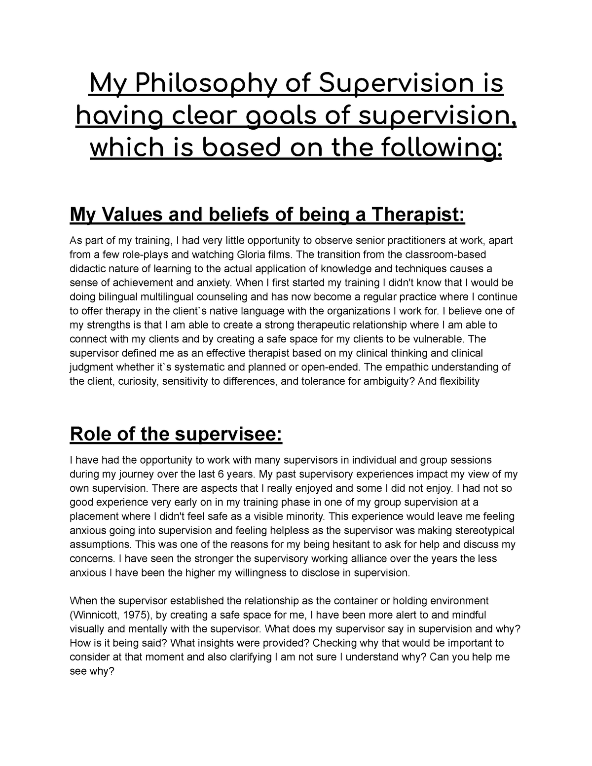 supervision essay in english