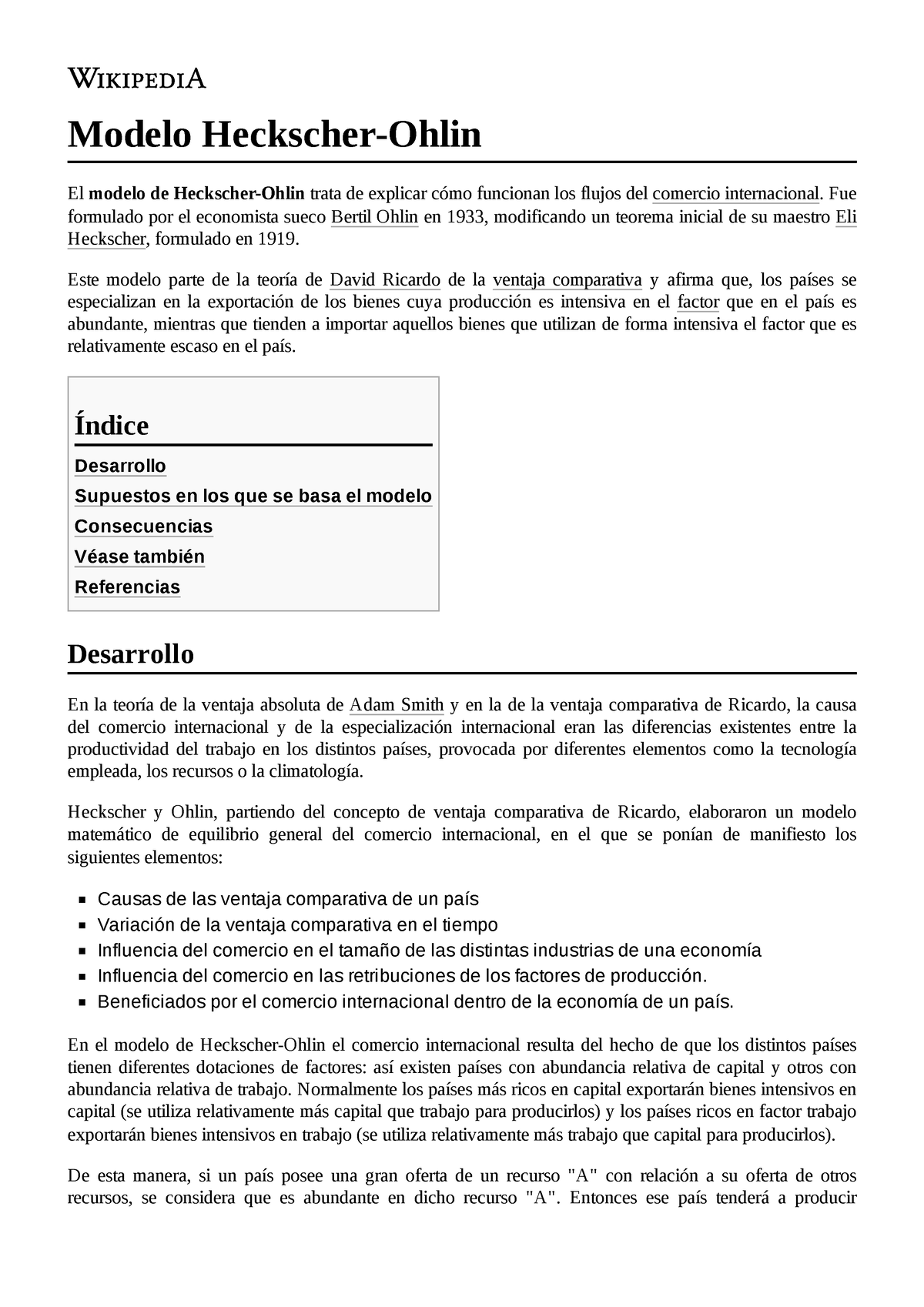 Modelo Heckscher-Ohlin - Fue Formulado Por El Economista Sueco Bertil ...