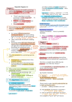 Stanovich 1-4 - Lecture notes wk1-4 - Stanovich Chapters 1- Chapter 1 ...