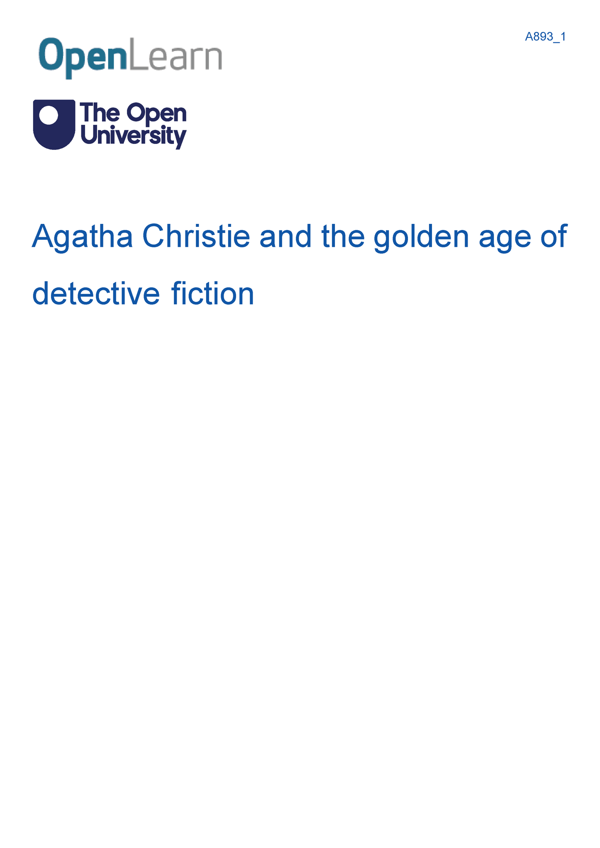 Agatha christie and the golden age of detective fiction printable