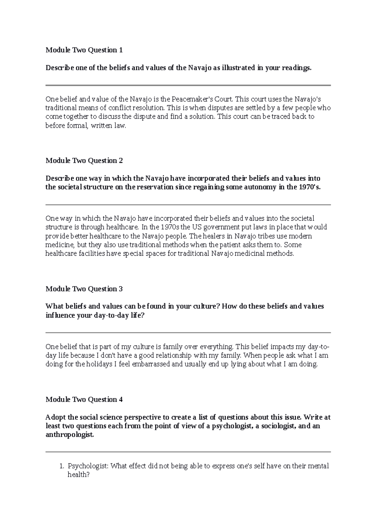 SCS 200 Module Two Short Responses - Module Two Question 1 Describe One ...