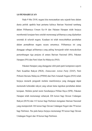 ESEI Evolusi Politik - 1 PENDAHULUAN Pada 9 Mei 2018, negara kita 