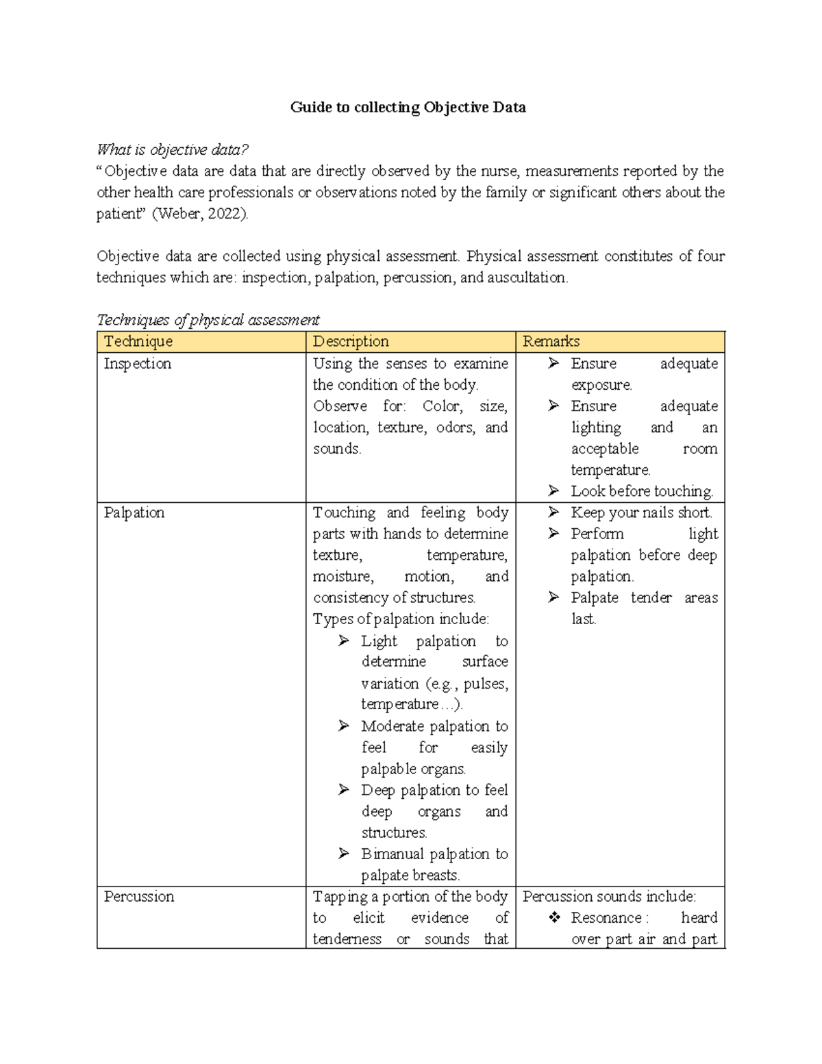 Lab3- Guide to Objective Data Collection - Guide to collecting ...