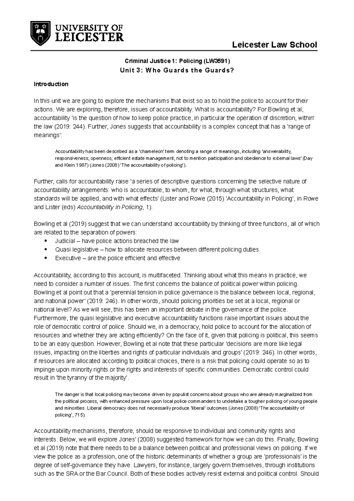 Introduction to accountability and governance - Leicester Law School ...