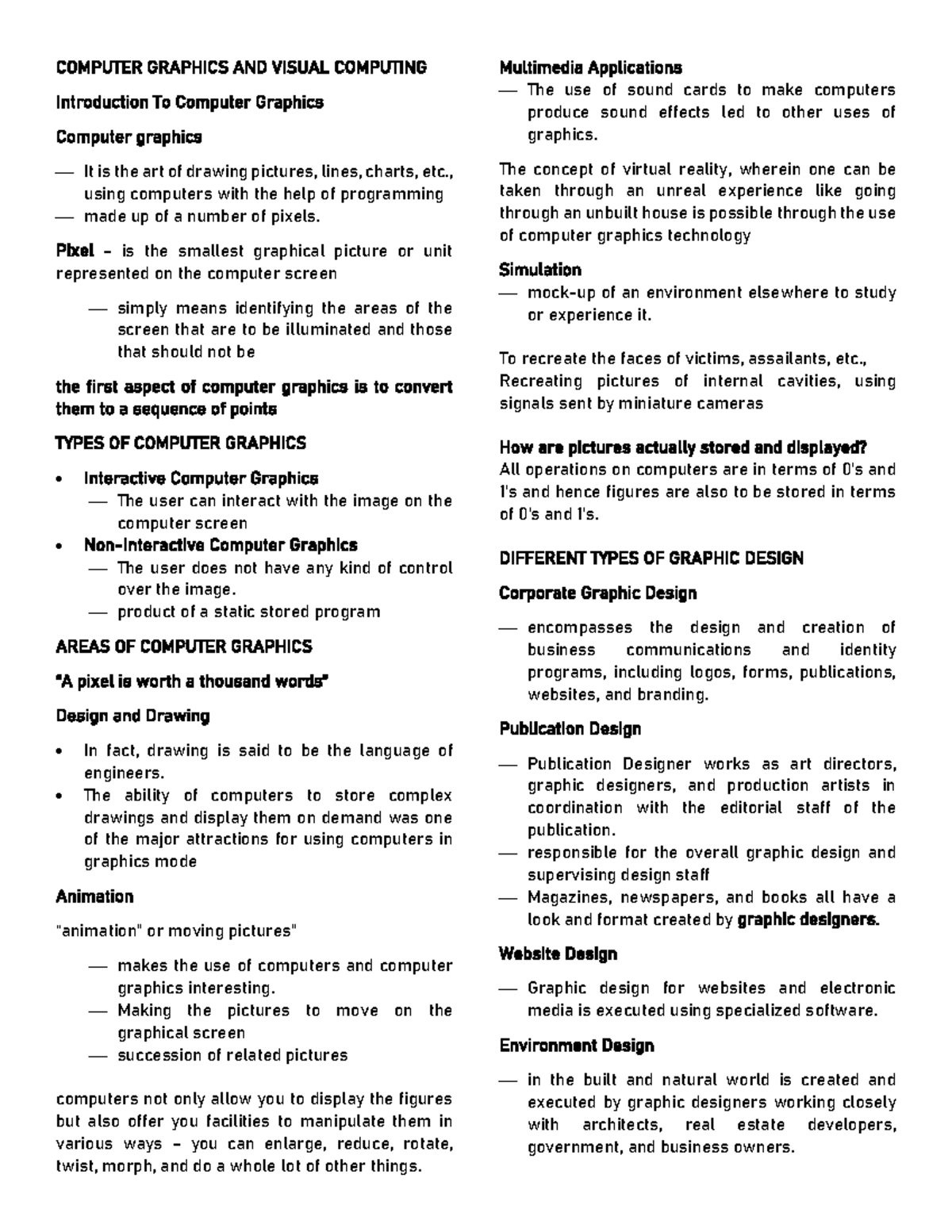COS101-Reviewer Midterm - COMPUTER GRAPHICS AND VISUAL COMPUTING ...