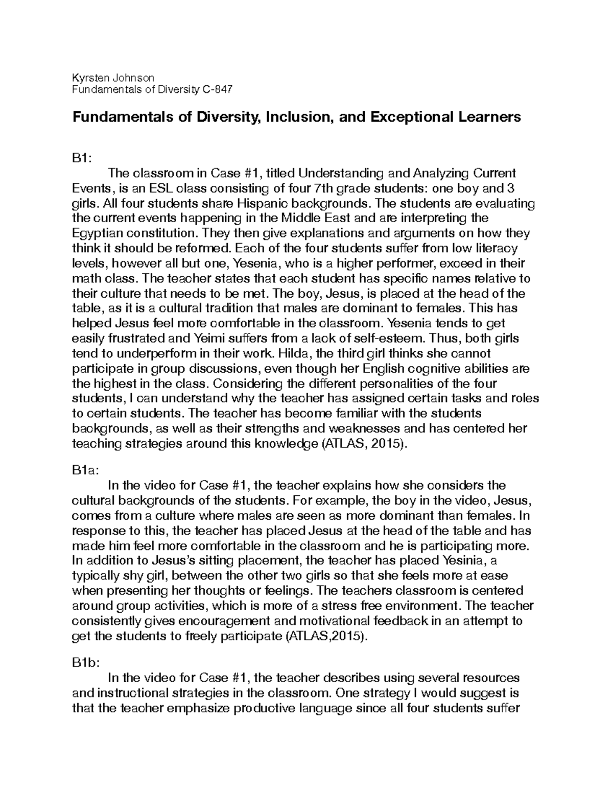 WGU C847-Diverse/Exceptional Learners-Revised Version- Pdf - Kyrsten ...