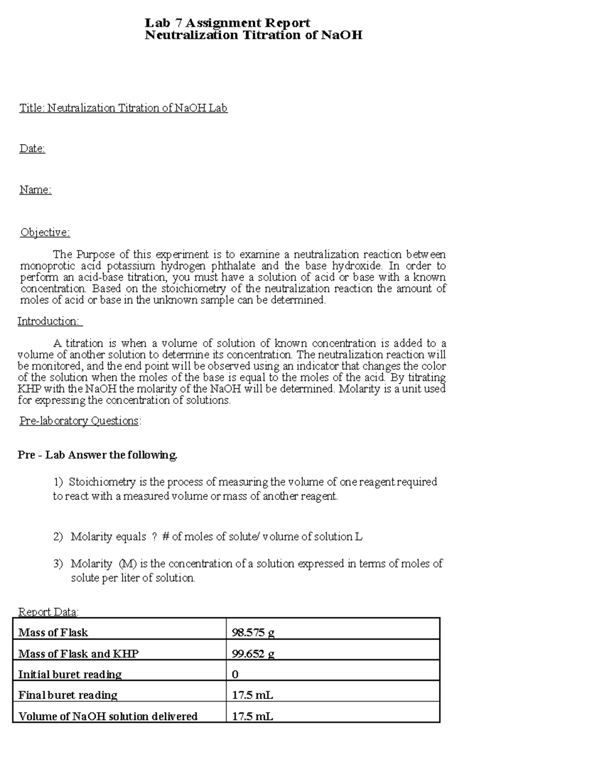 Lab 7 Assignment Report - Lab 7 Assignment Report Neutralization ...