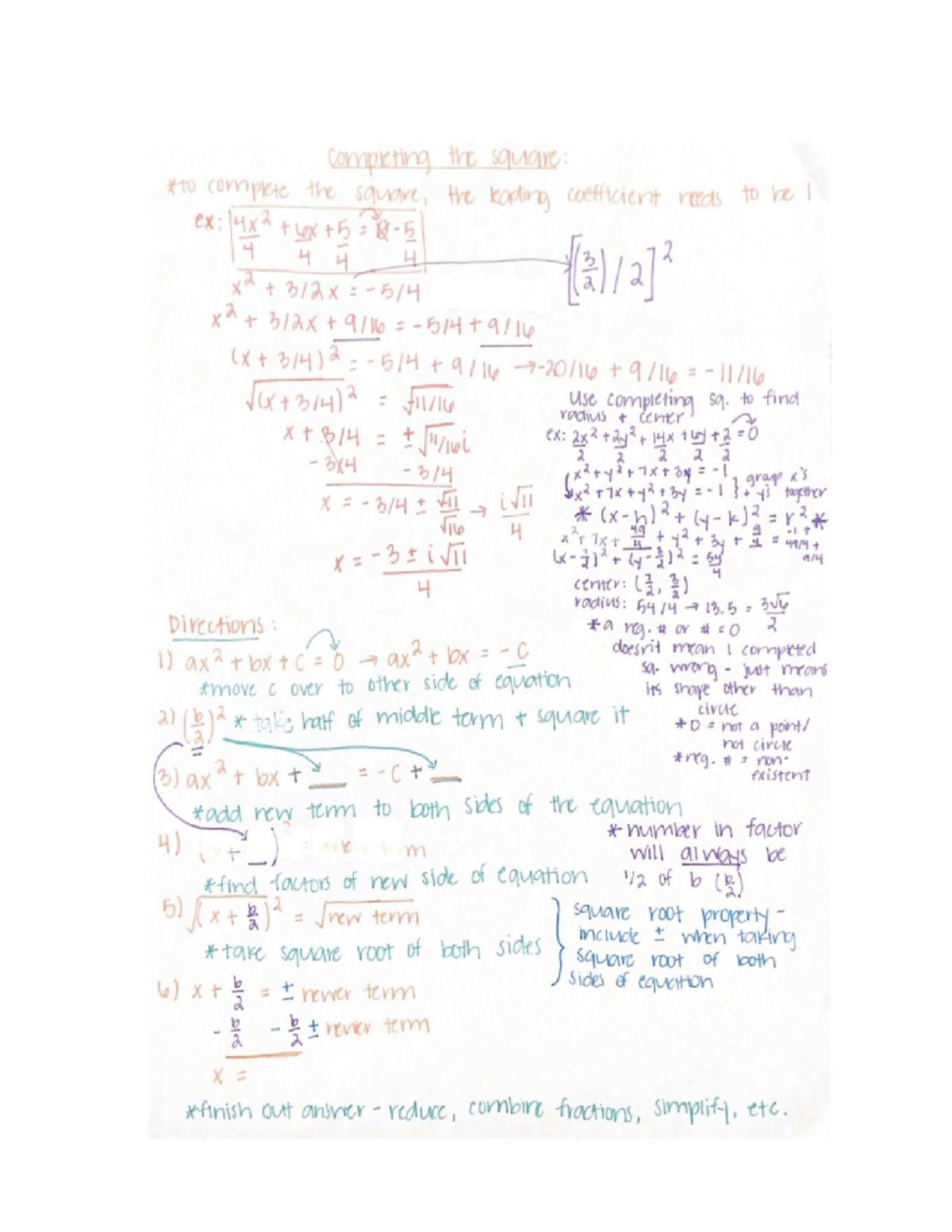 Completing the Square - competing the square: complete the square, the ...