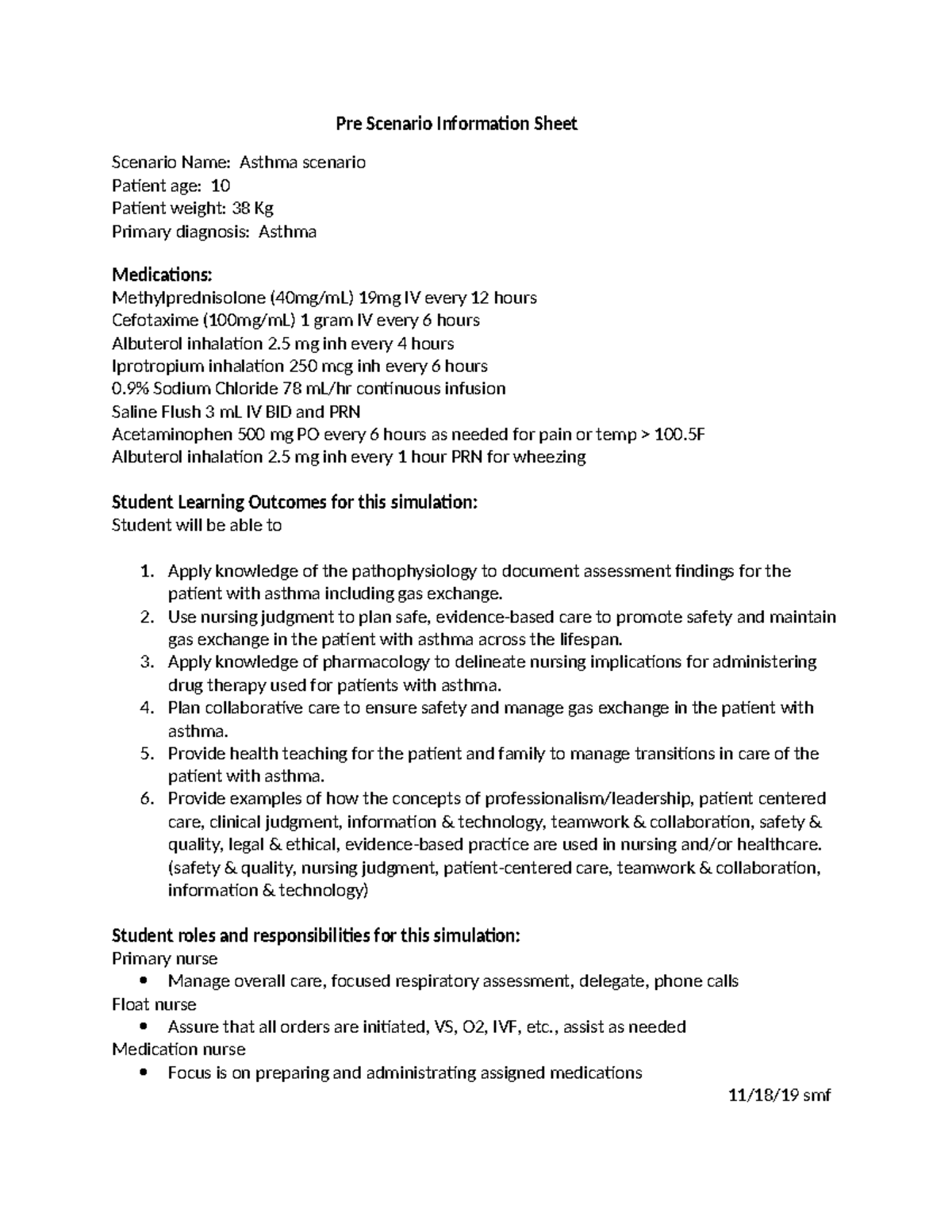 Pre-scenario+info+sheet+-+asthma+scenario - Pre Scenario Information ...