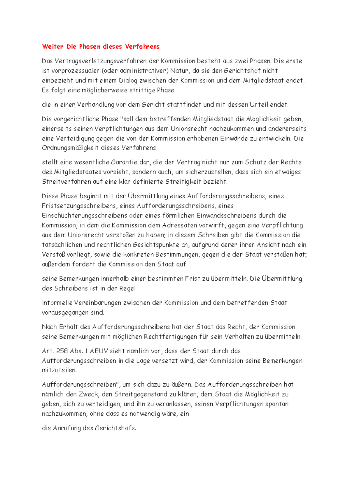 Weiter Die Phasen dieses Verfahrens 9 - Die erste ist vorprozessualer ...