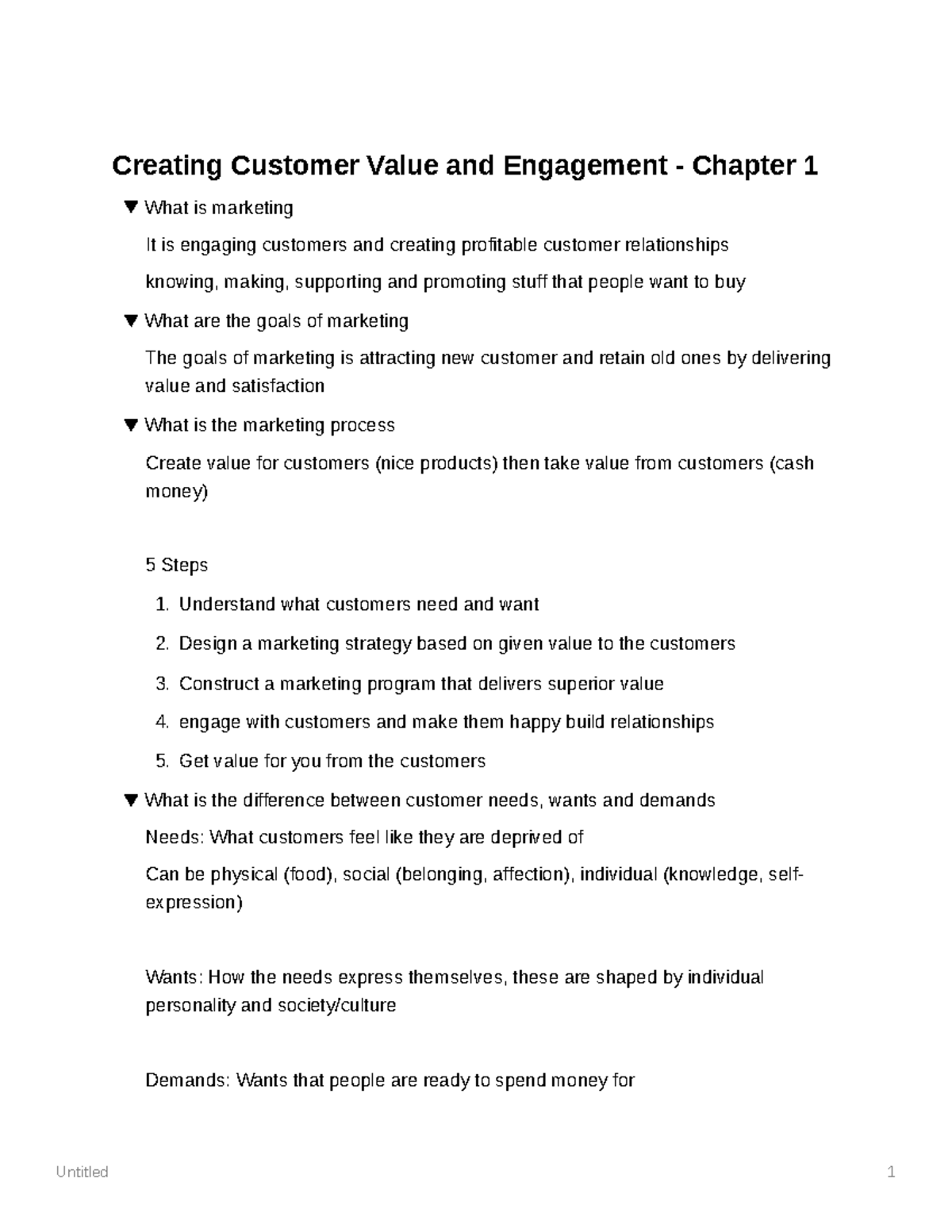 Creating Customer Value And Engagement Chapter 1 Understand What
