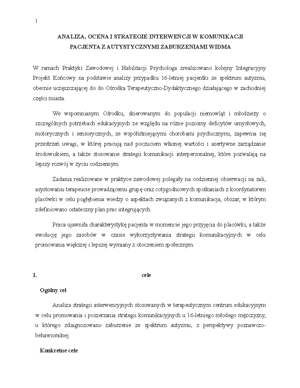 Analiza, Ocena I Strategie Interwencji W Komunikacji Pacjenta Z