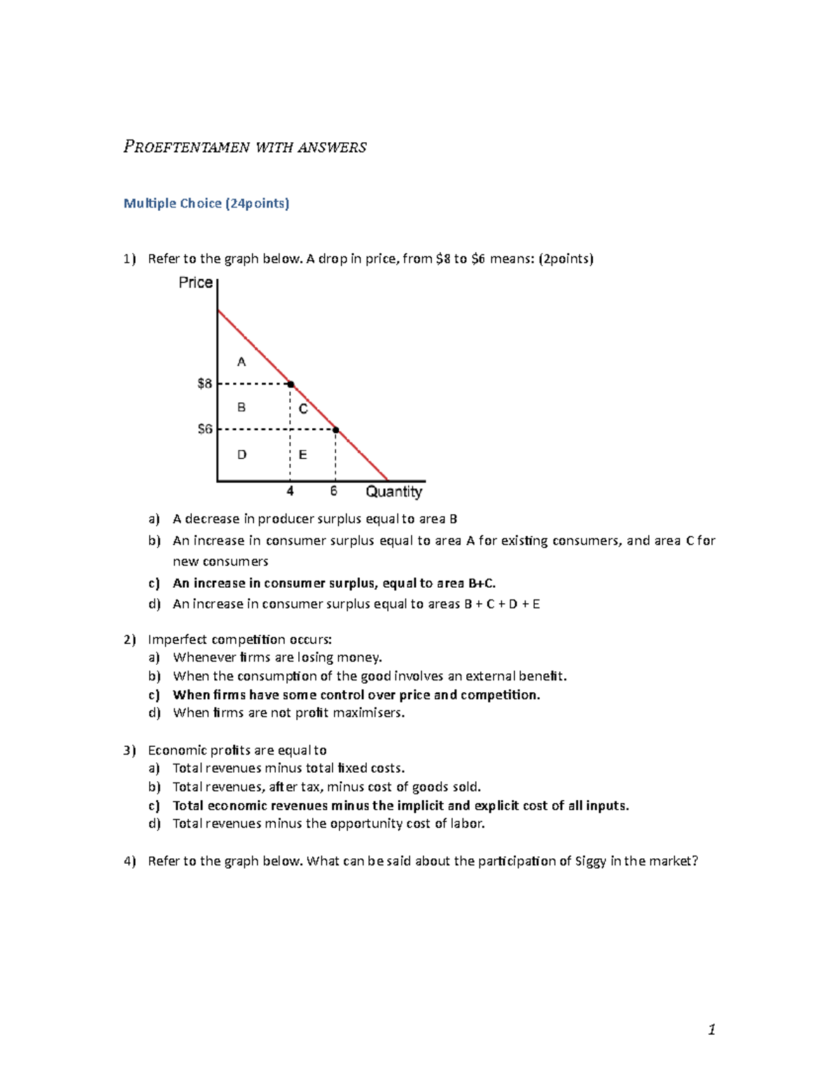 Proef/oefen Tentamen 2015, Vragen En Antwoorden - PROEFTENTAMEN WITH ...