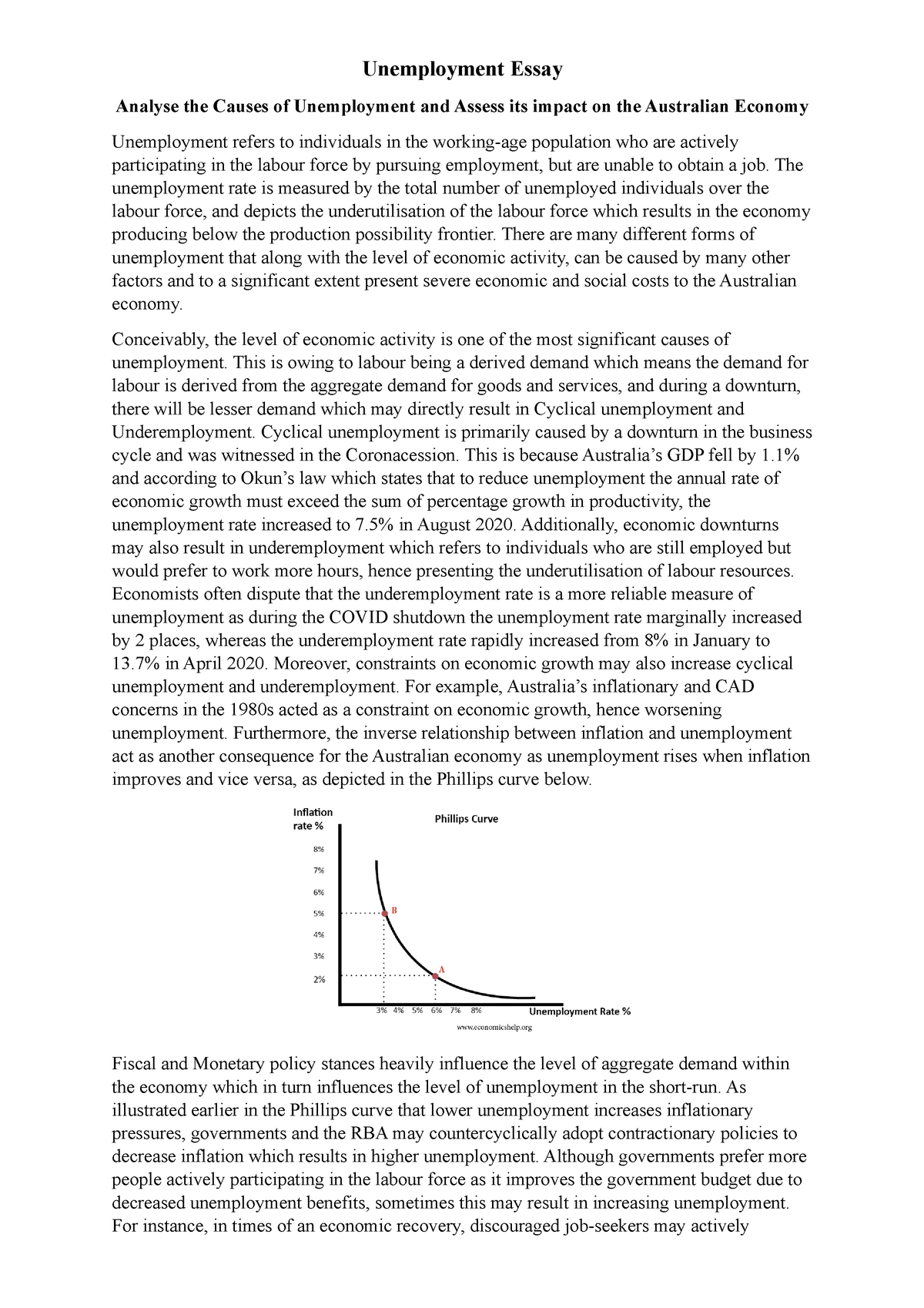 essay on unemployment for class 8