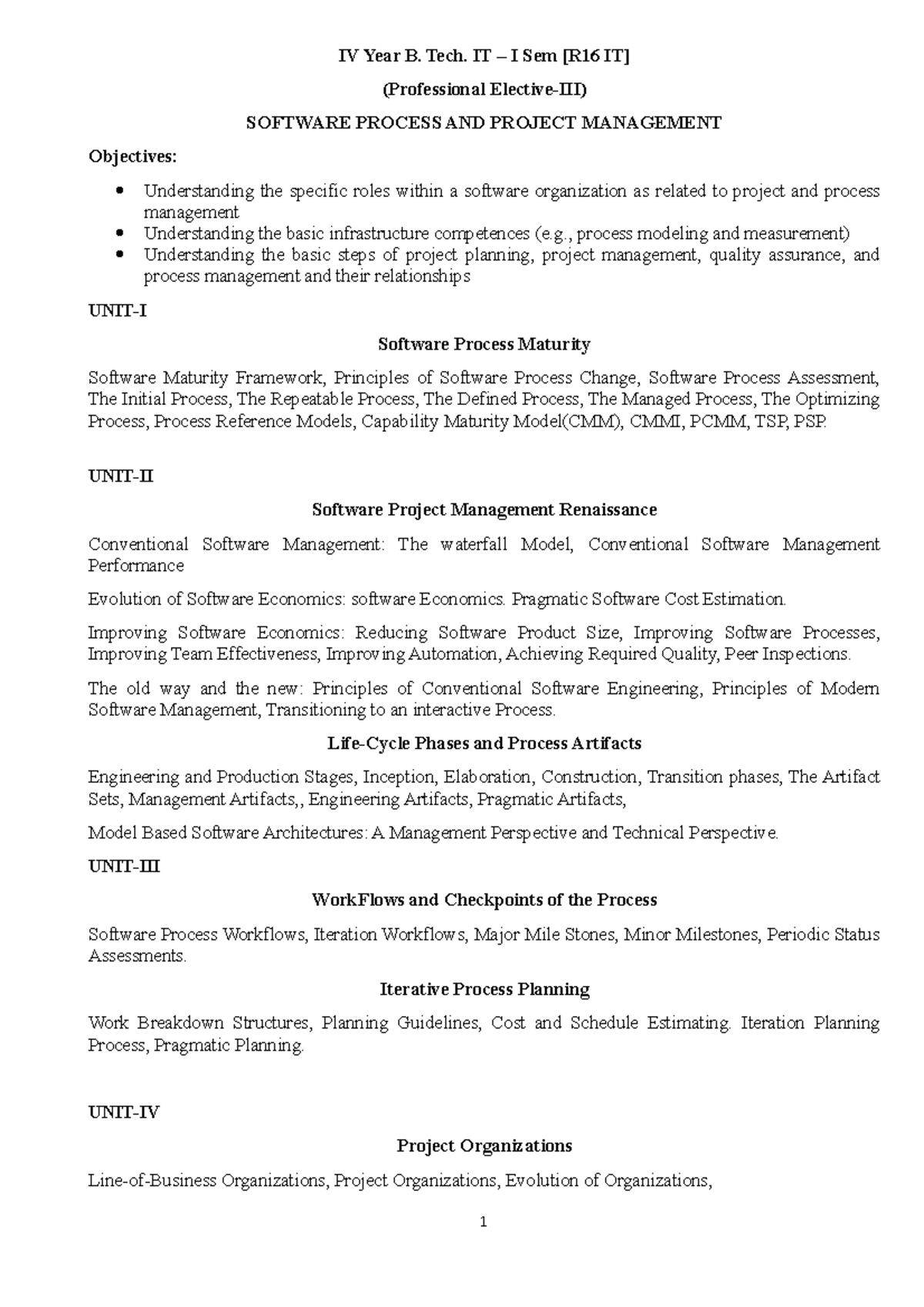 SPPM Notes - software process and project management - IV Year B. Tech ...