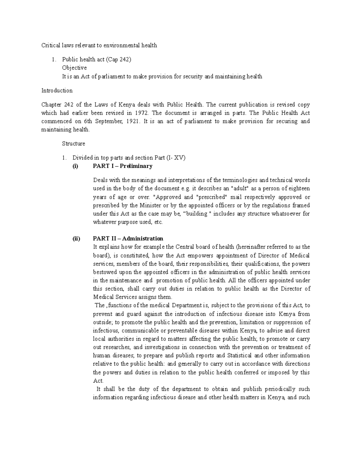 Public Health And Law Critical Laws Relevant To Environmental Health