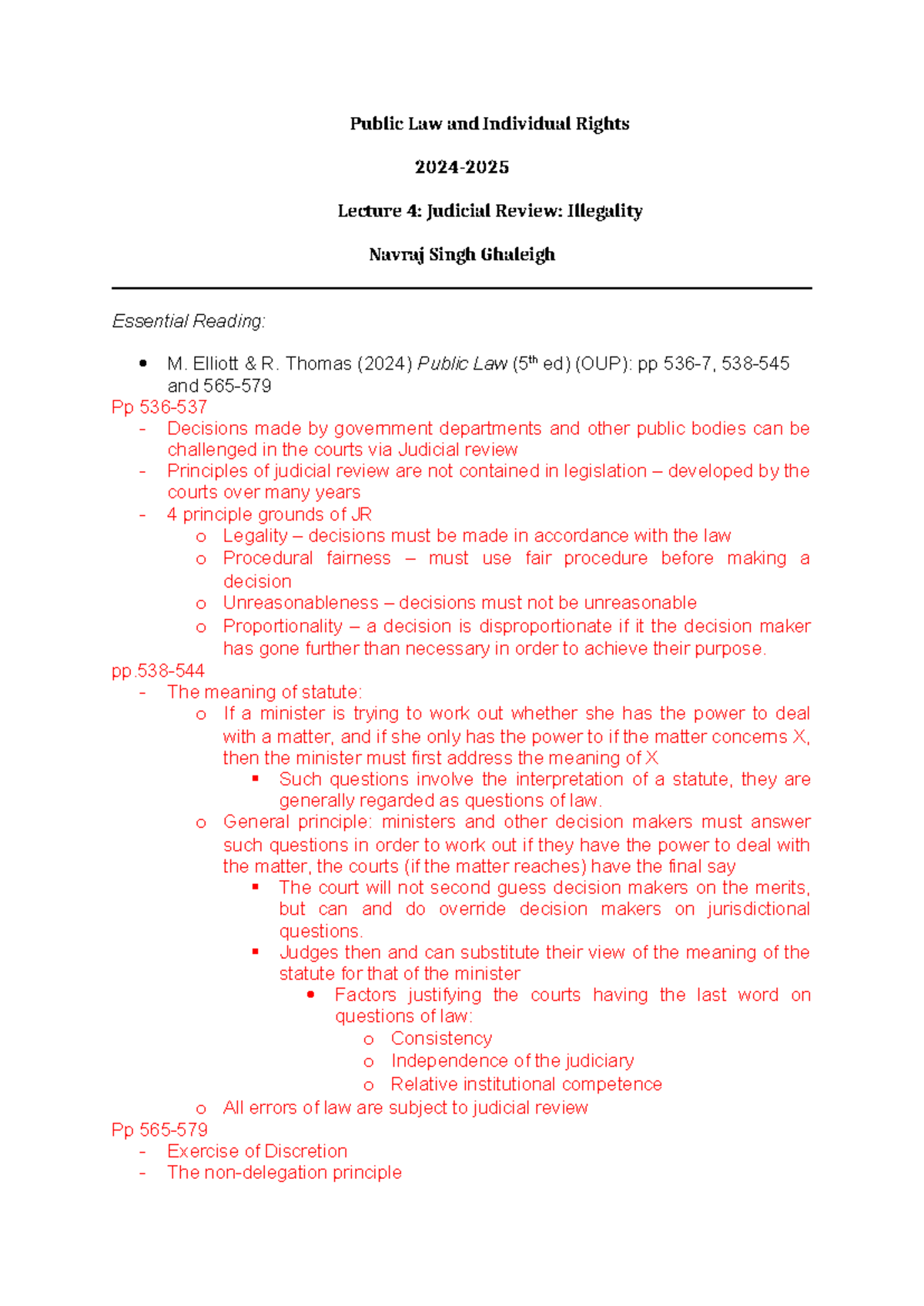 04 Plair Lecture 4 - Public Law and Individual Rights 2024- Lecture 4 ...