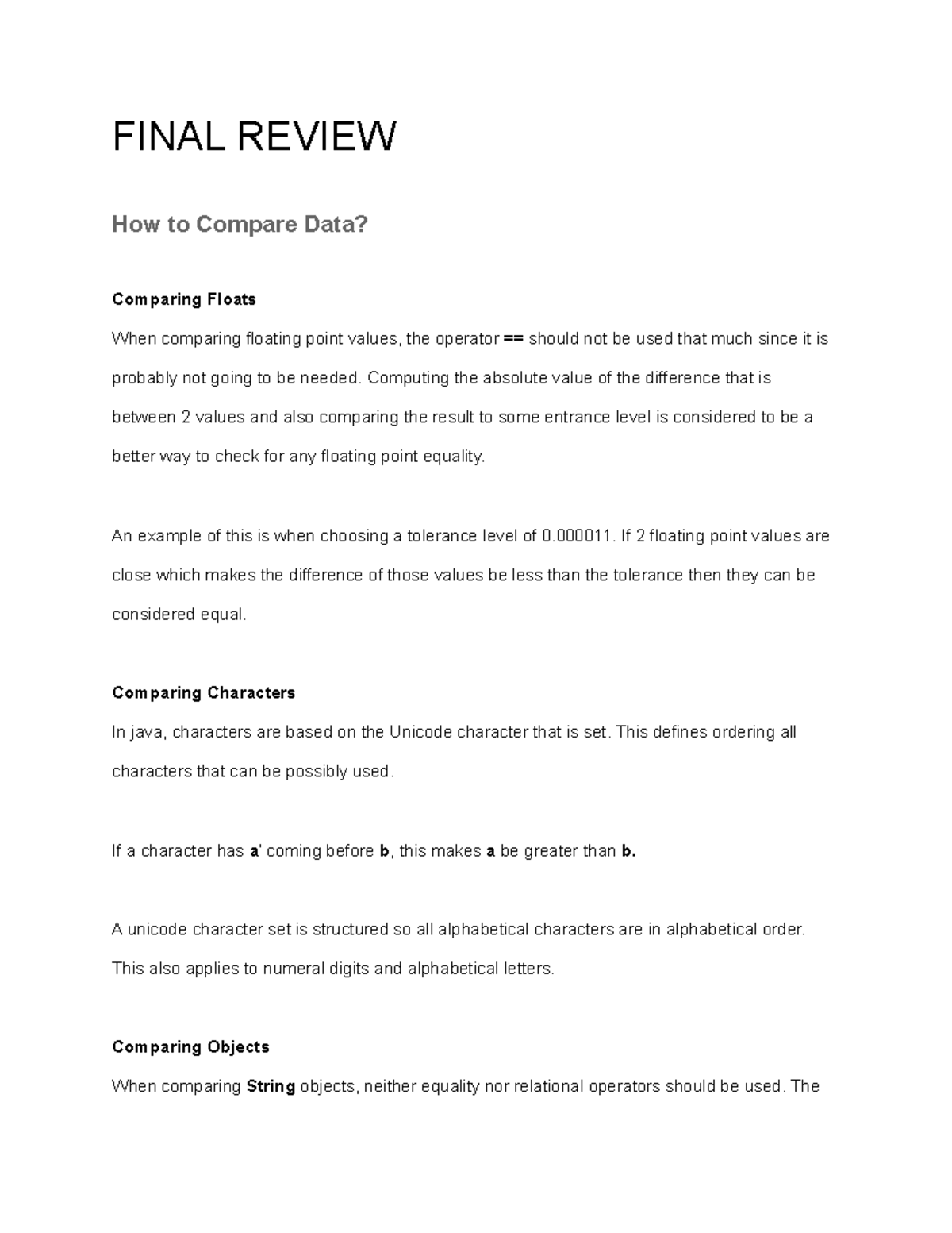 csc-2660-final-review-31-final-review-how-to-compare-data-comparing