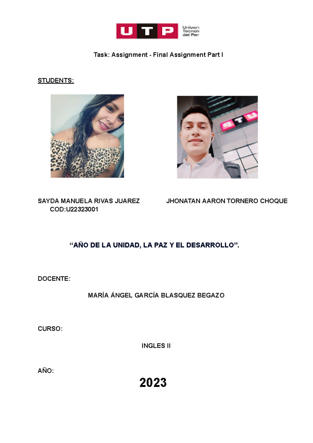 Week 17 -Jhonatan tornero Sayda Rivas Rv0 - Task: Assignment - Final ...