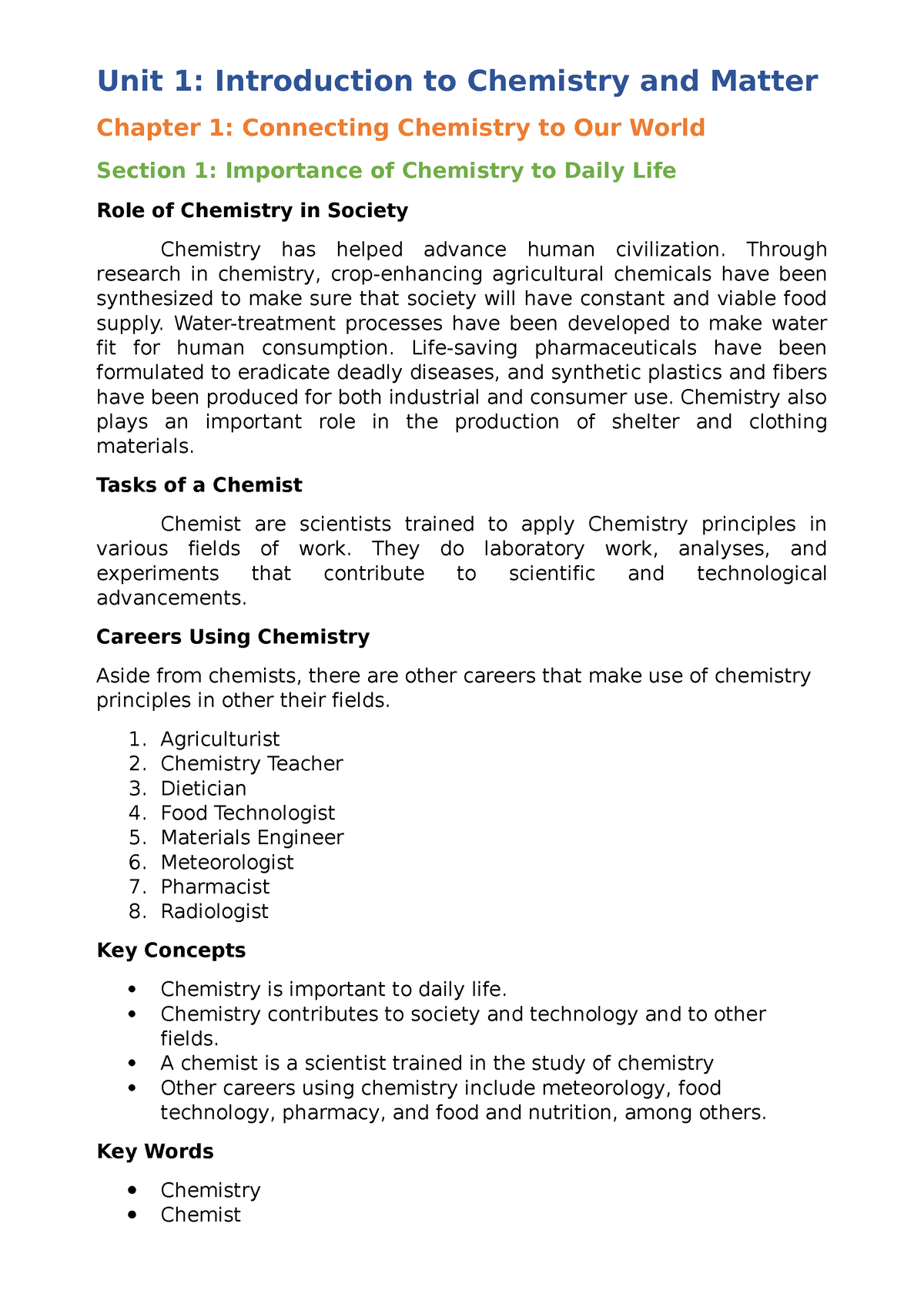 Unit 1 - Chem 1st Quarter G12 - Organic Chemistry - Unit 1 ...