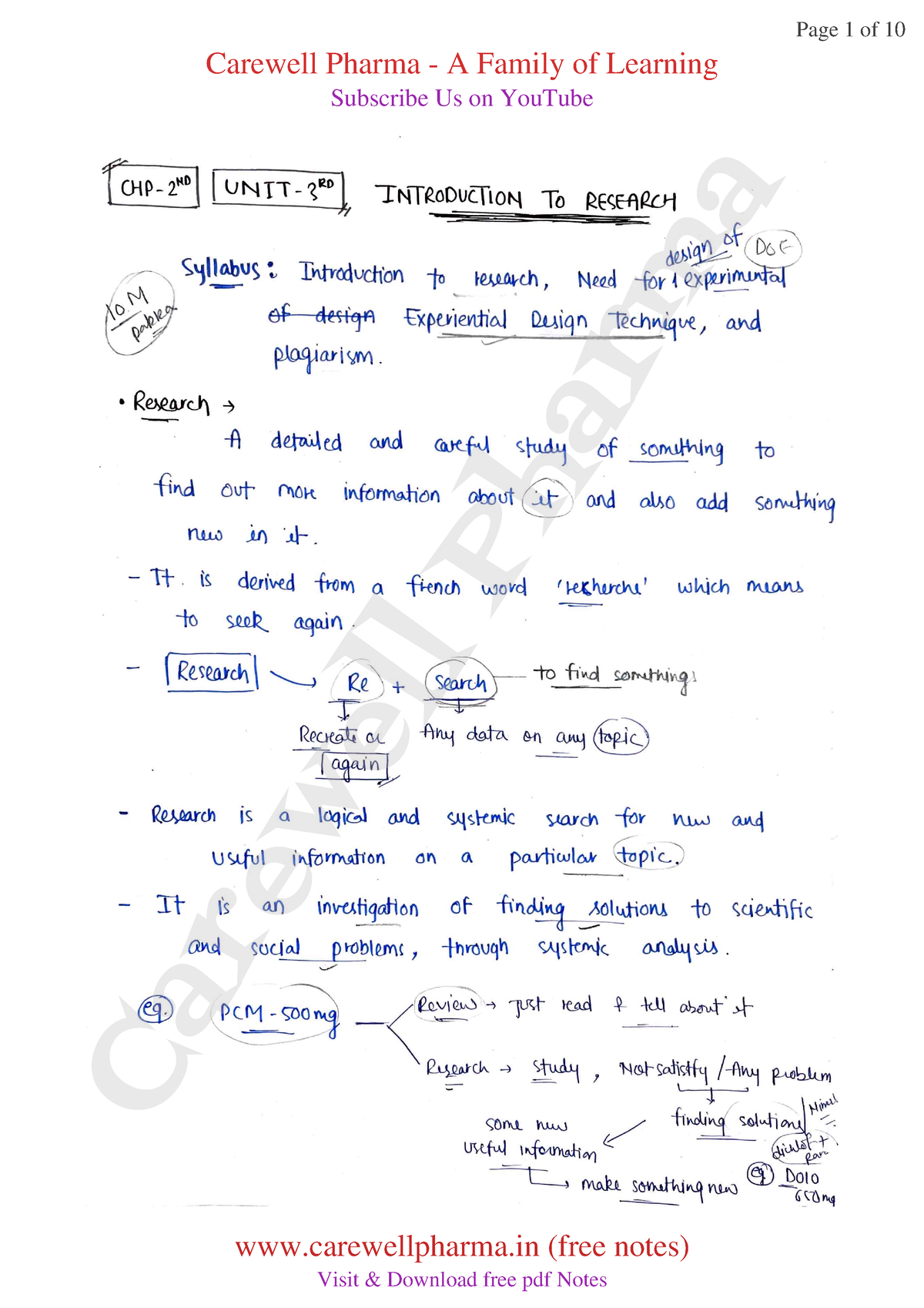 Chapter 2, Unit 3, Biostatistics And Research Methodology, B Pharmacy ...