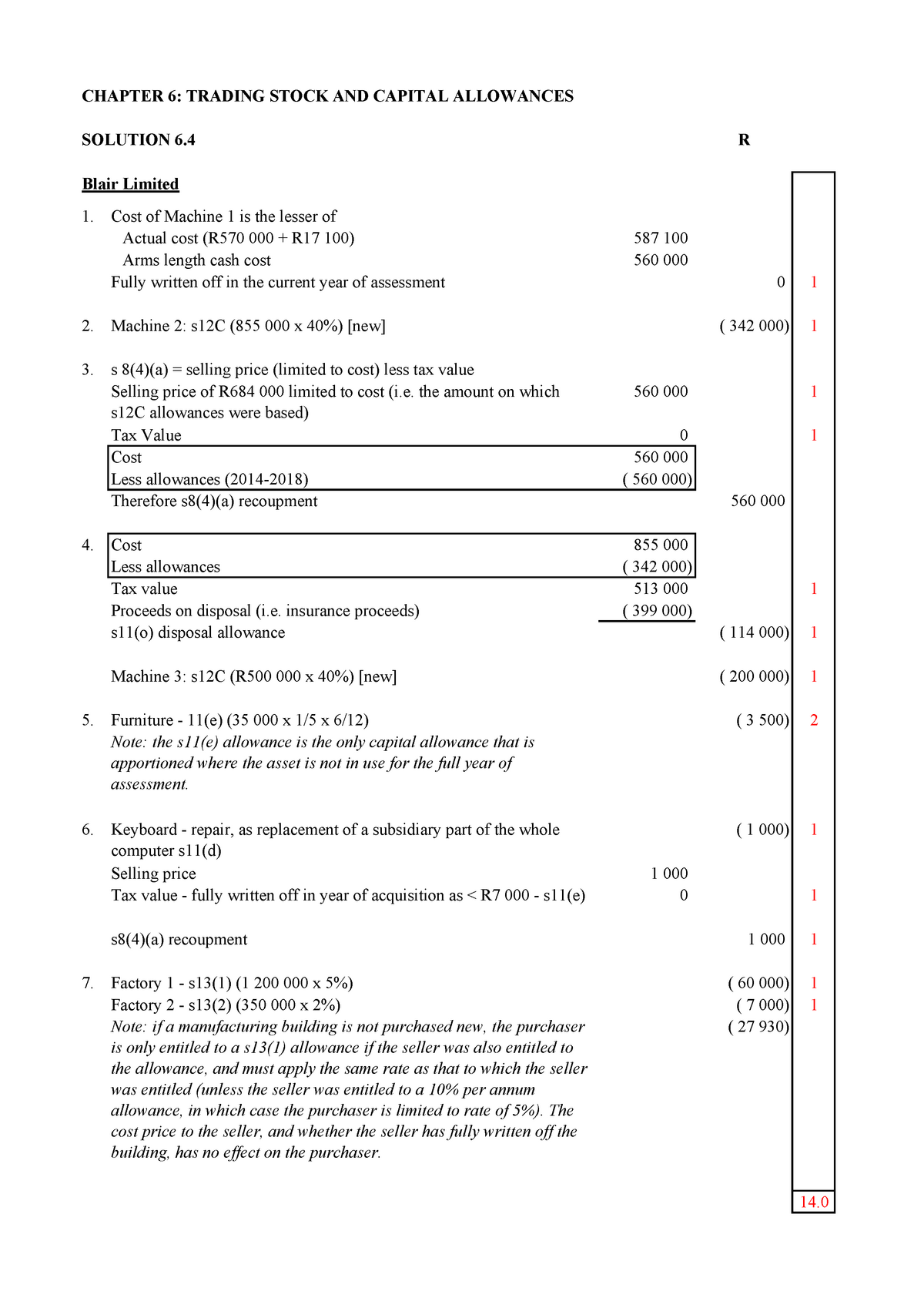 Solution 6 Exam - CHAPTER 6: TRADING STOCK AND CAPITAL ALLOWANCES ...