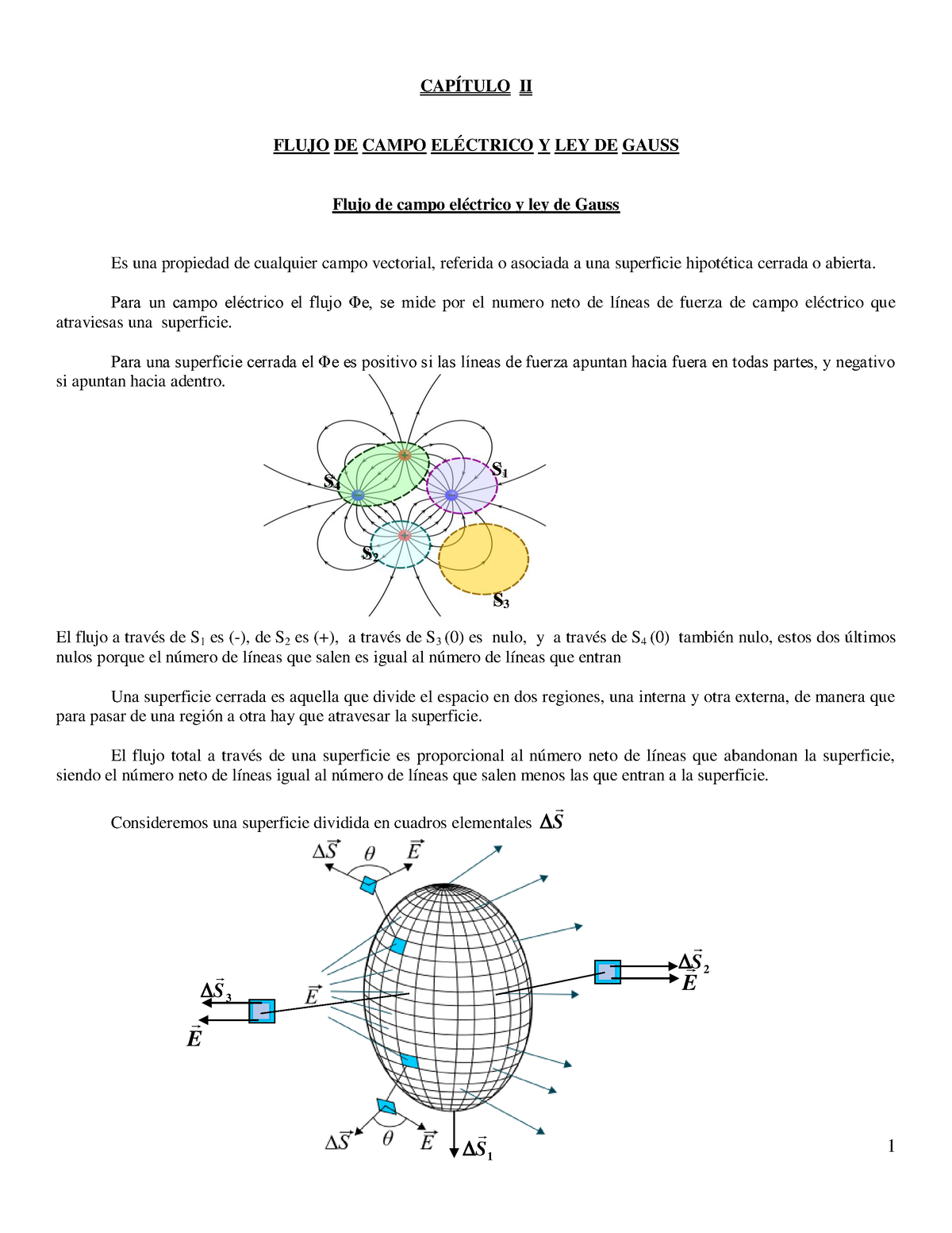 Capitulo II (Ley De Gauss Y Flujo Electrico) - 1 CAPÍTULO II FLUJO DE ...