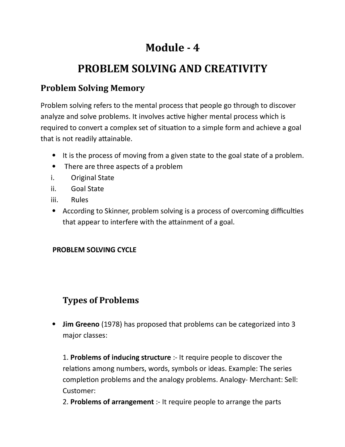 problem solving module pdf