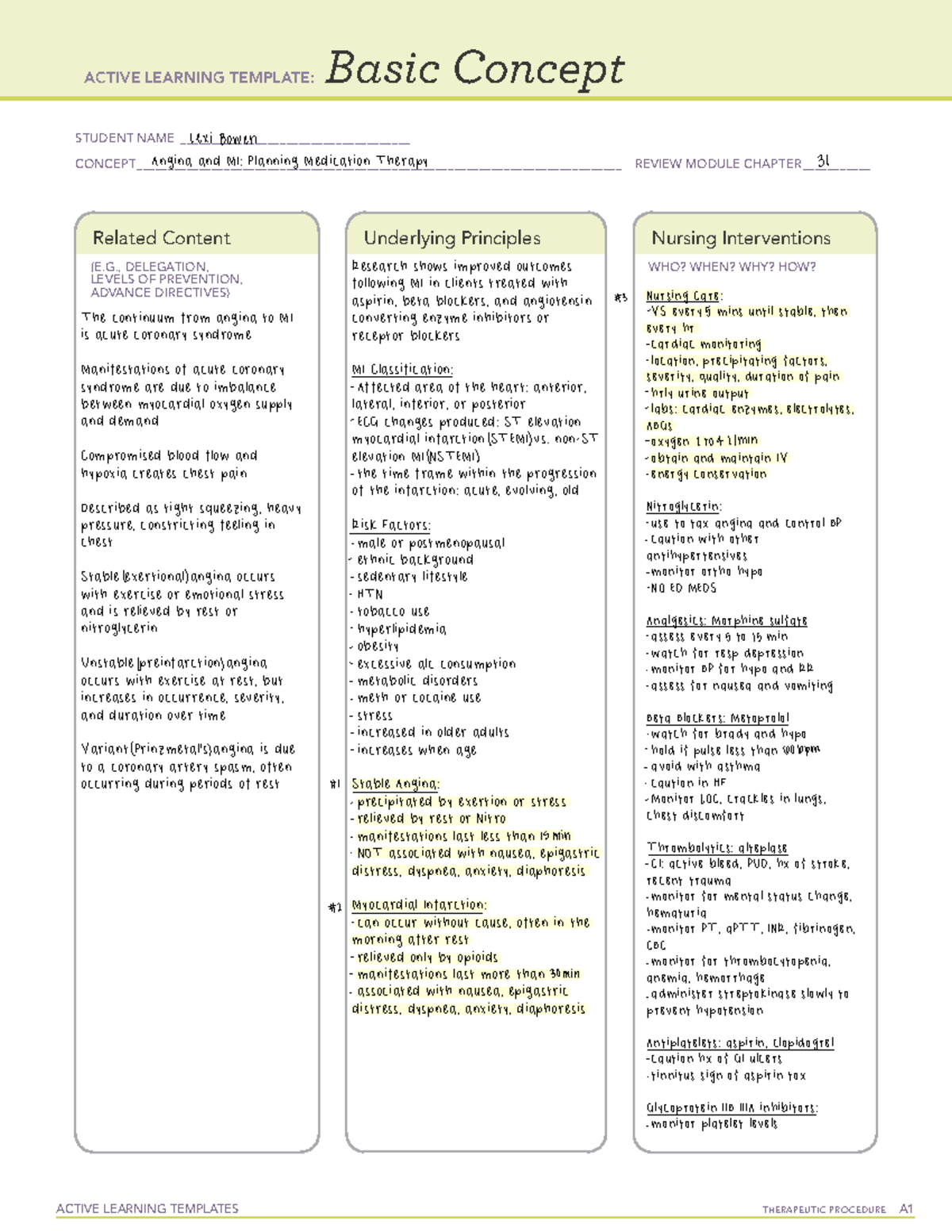 Exam 3 Remediations - ACTIVE LEARNING TEMPLATES THERAPEUTIC PROCEDURE A ...