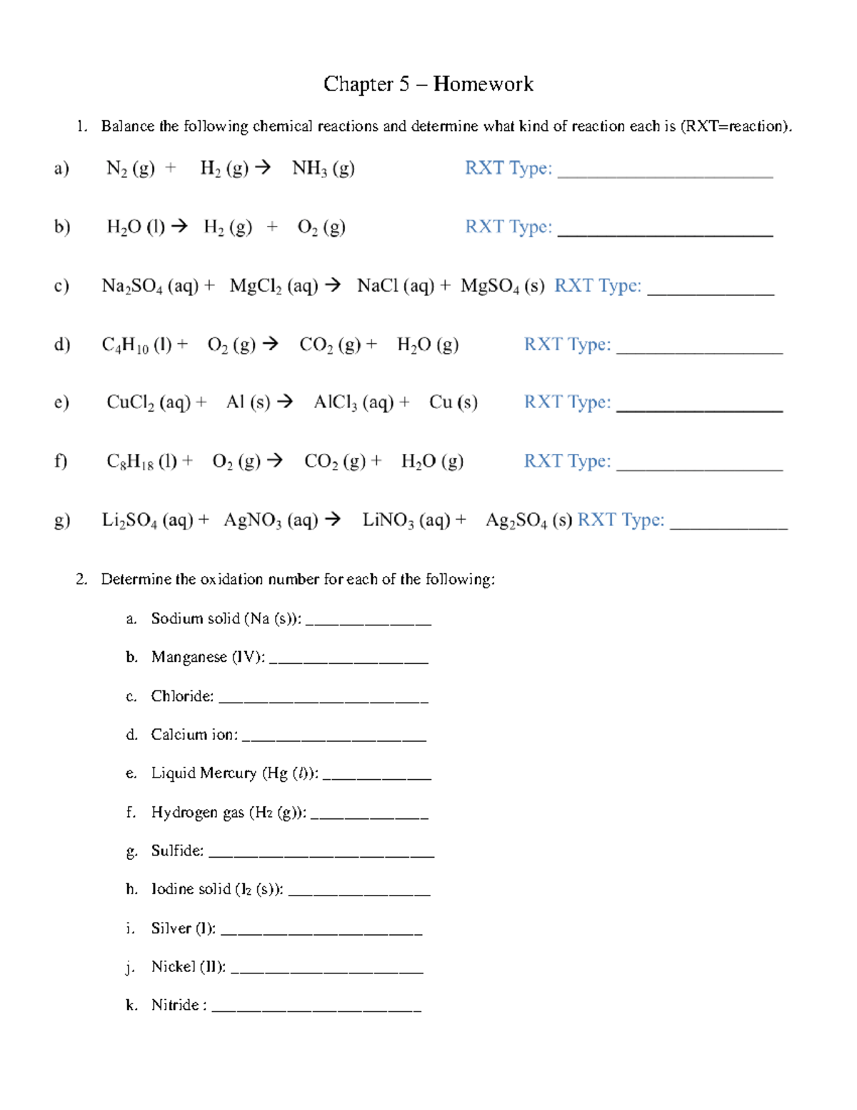 Chem 100 - Homework - Chapter 5 - Fa22Ed - WITH KEY - Chapter 5 ...