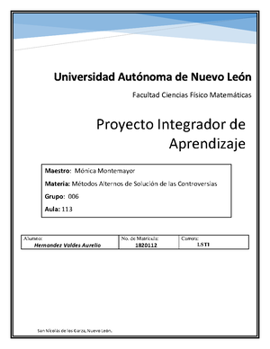 Formatos Unidad 1 Métodos Alternos De Solución De Controversias ...