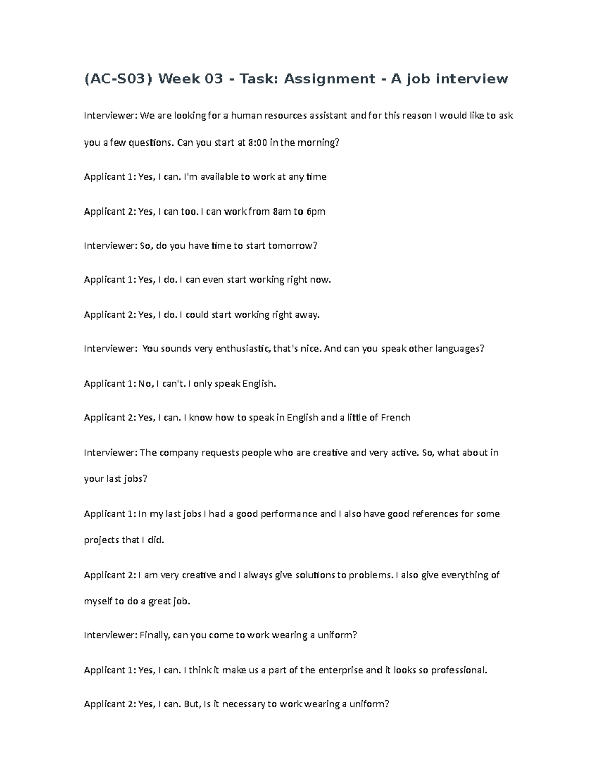 Tarea 1 - oral semana3 - (AC-S03) Week 03 - Task: Assignment - A job ...