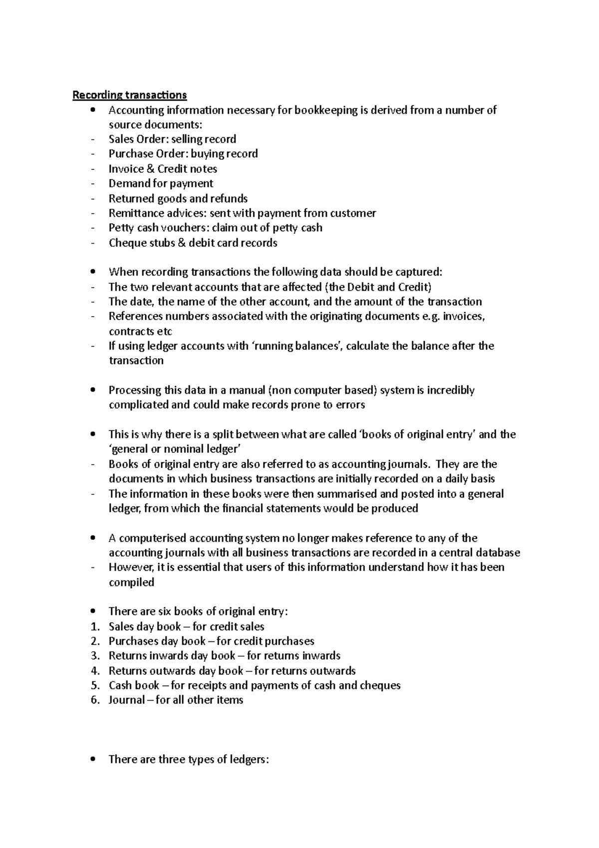 MANG1001 - Recording Transactions - Recording transactions Accounting ...